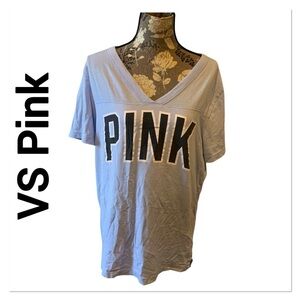 VS PINK Blue V neck T-shirt size large